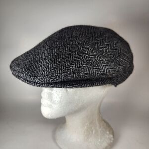 WEATHER PROOF Co Flat Cap Hat Medium Wool Driving Lined Tweed
